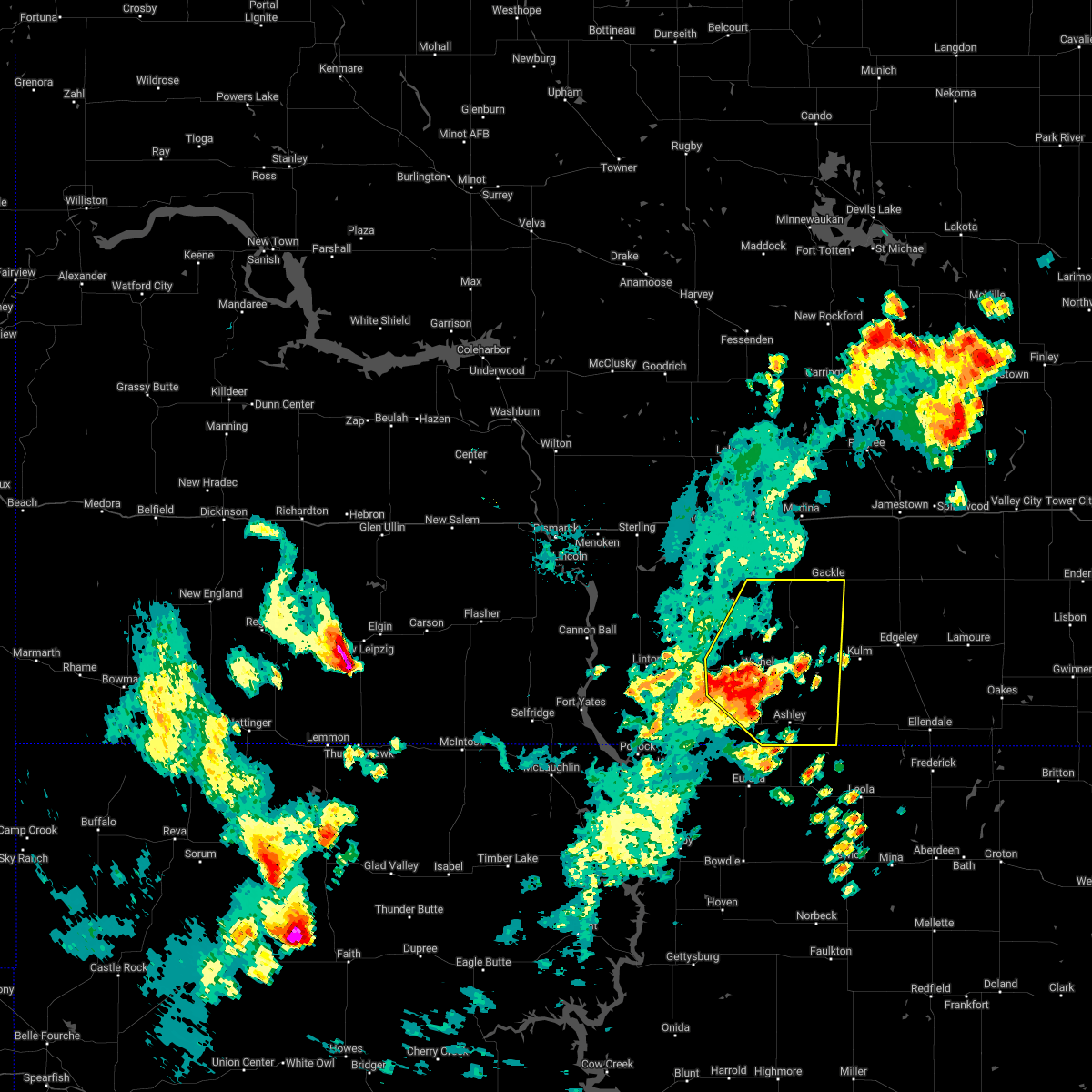 Interactive Hail Maps Hail Map for Ashley, ND