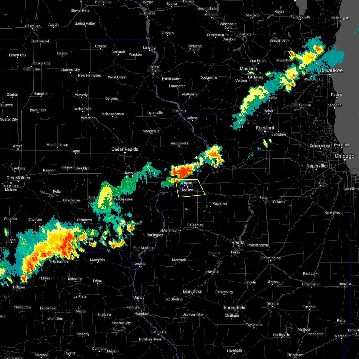 Interactive Hail Maps Hail Map for Davenport, IA