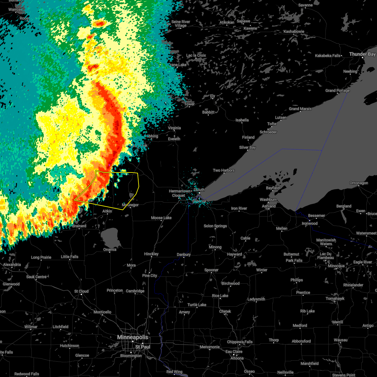Interactive Hail Maps Hail Map for Fifty Lakes, MN
