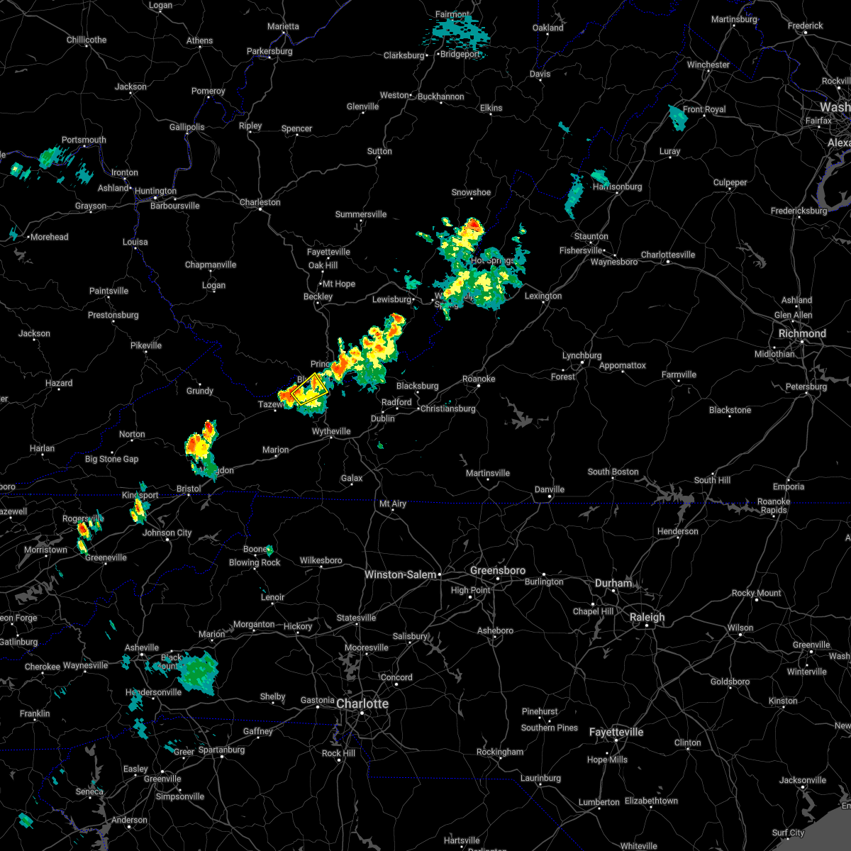 Interactive Hail Maps Hail Map for Bluefield, VA