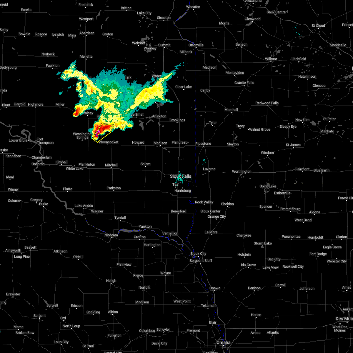 Interactive Hail Maps Hail Map for Woonsocket, SD