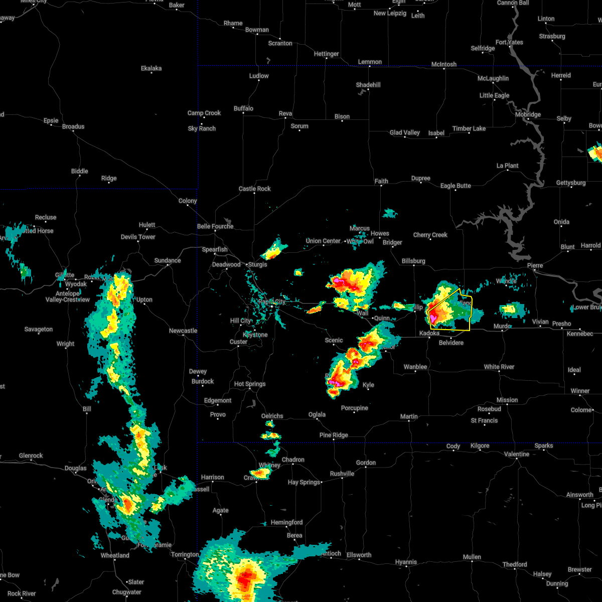 Interactive Hail Maps Hail Map for Midland, SD