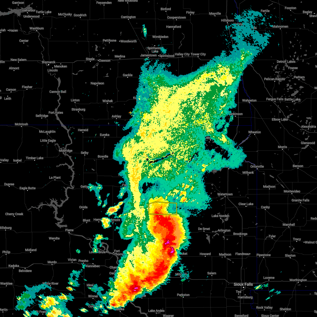 Interactive Hail Maps Hail Map for Tulare, SD