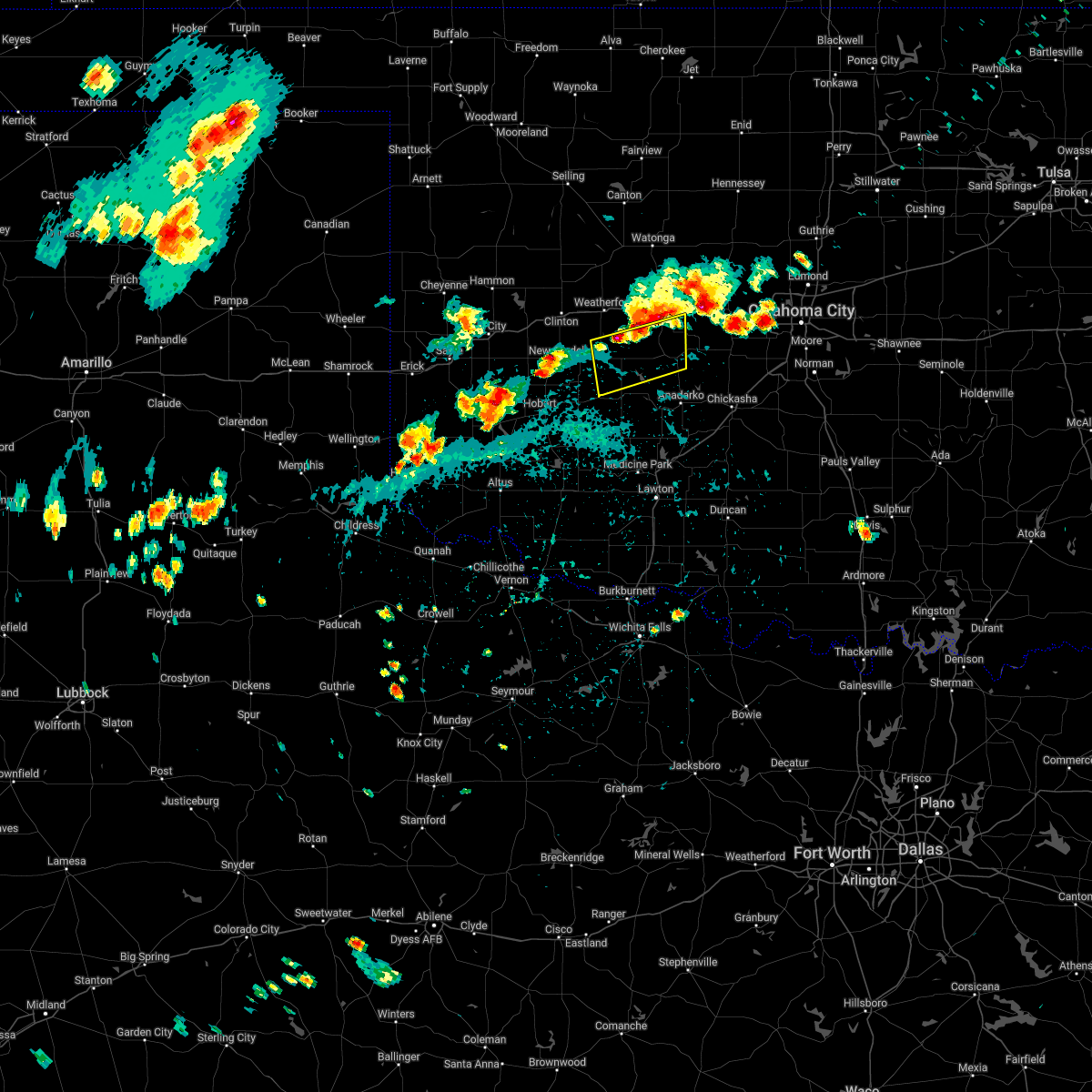 Interactive Hail Maps Hail Map for Binger, OK