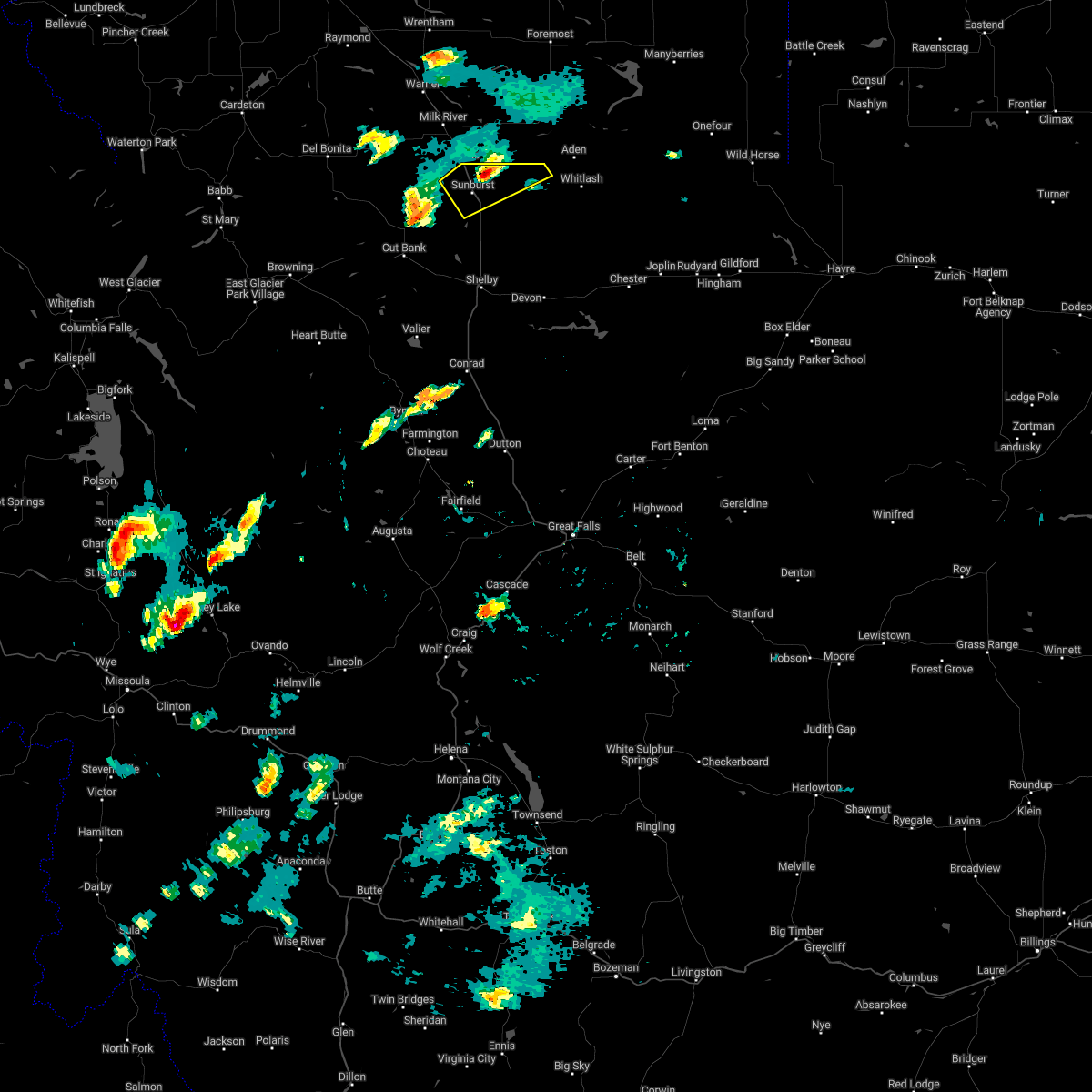 Interactive Hail Maps Hail Map for Sunburst, MT