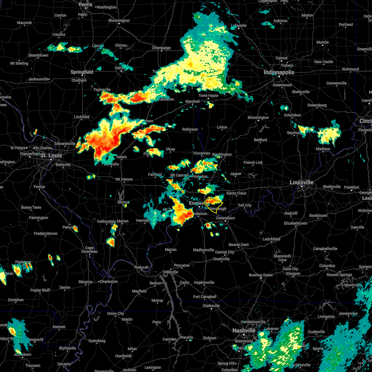 Interactive Hail Maps Hail Map for Evansville, IN