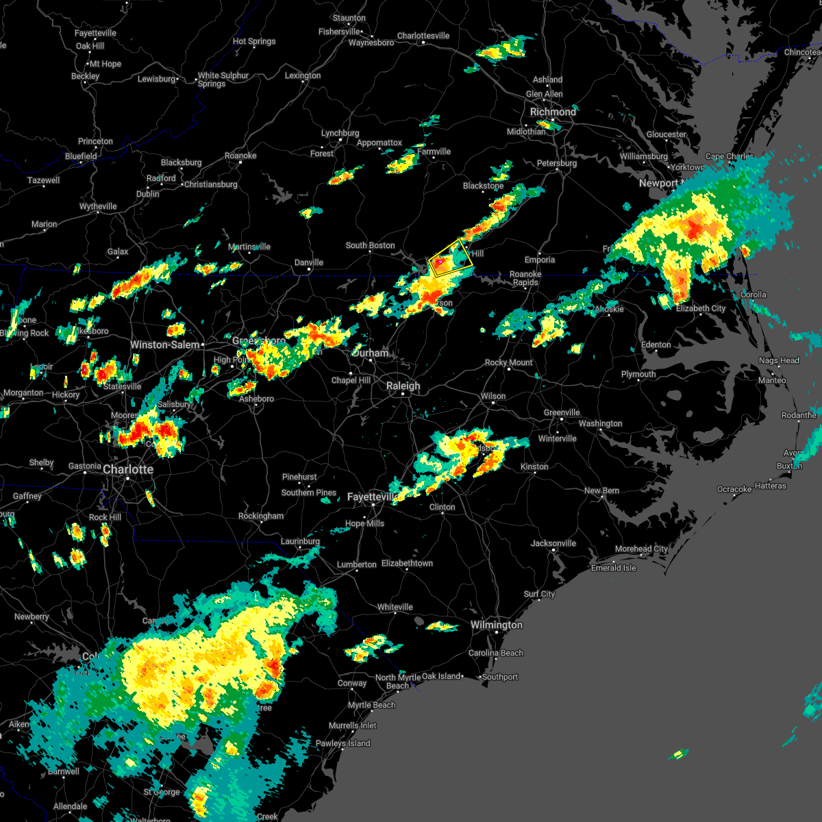 Interactive Hail Maps Hail Map for Baskerville, VA