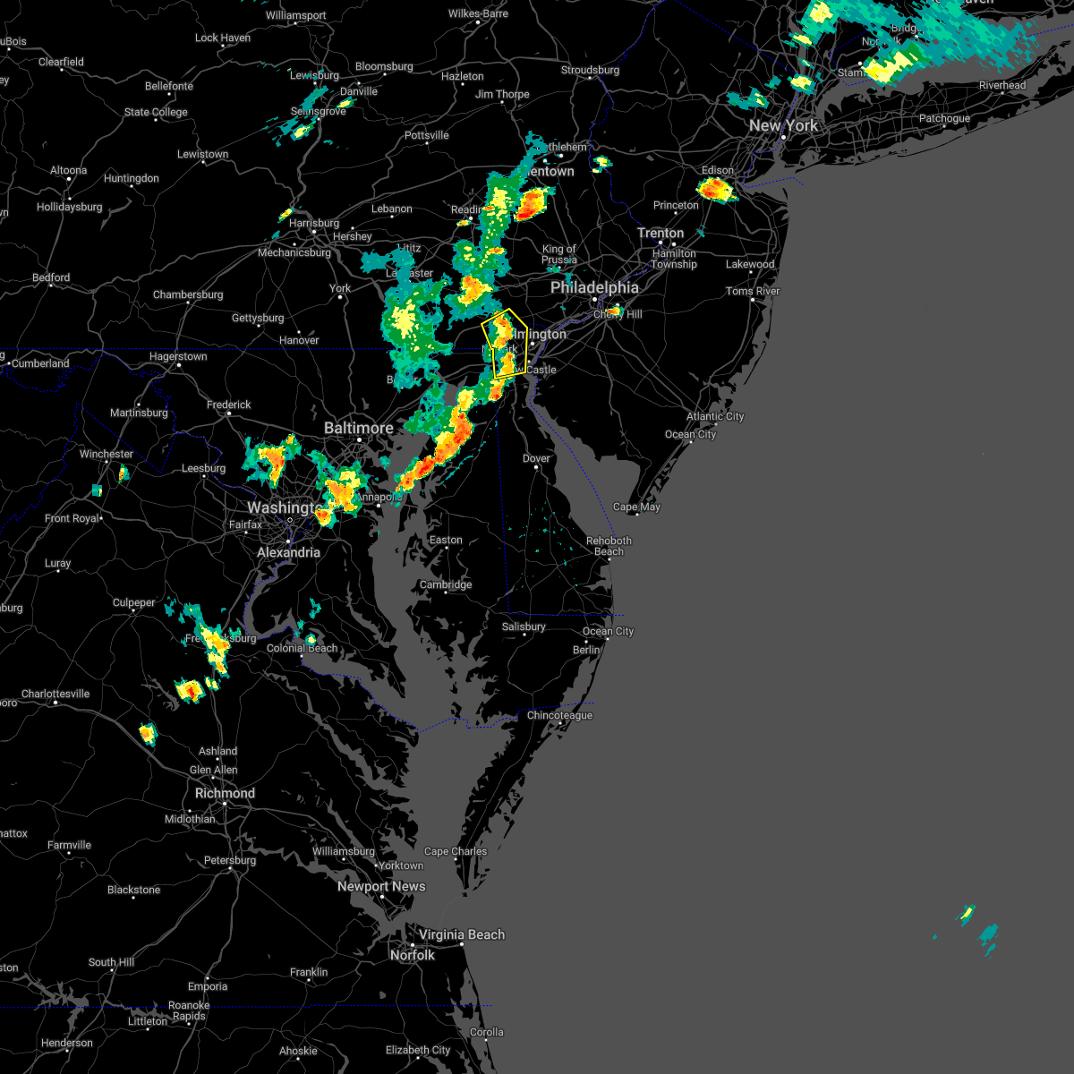 Interactive Hail Maps Hail Map for Toughkenamon, PA