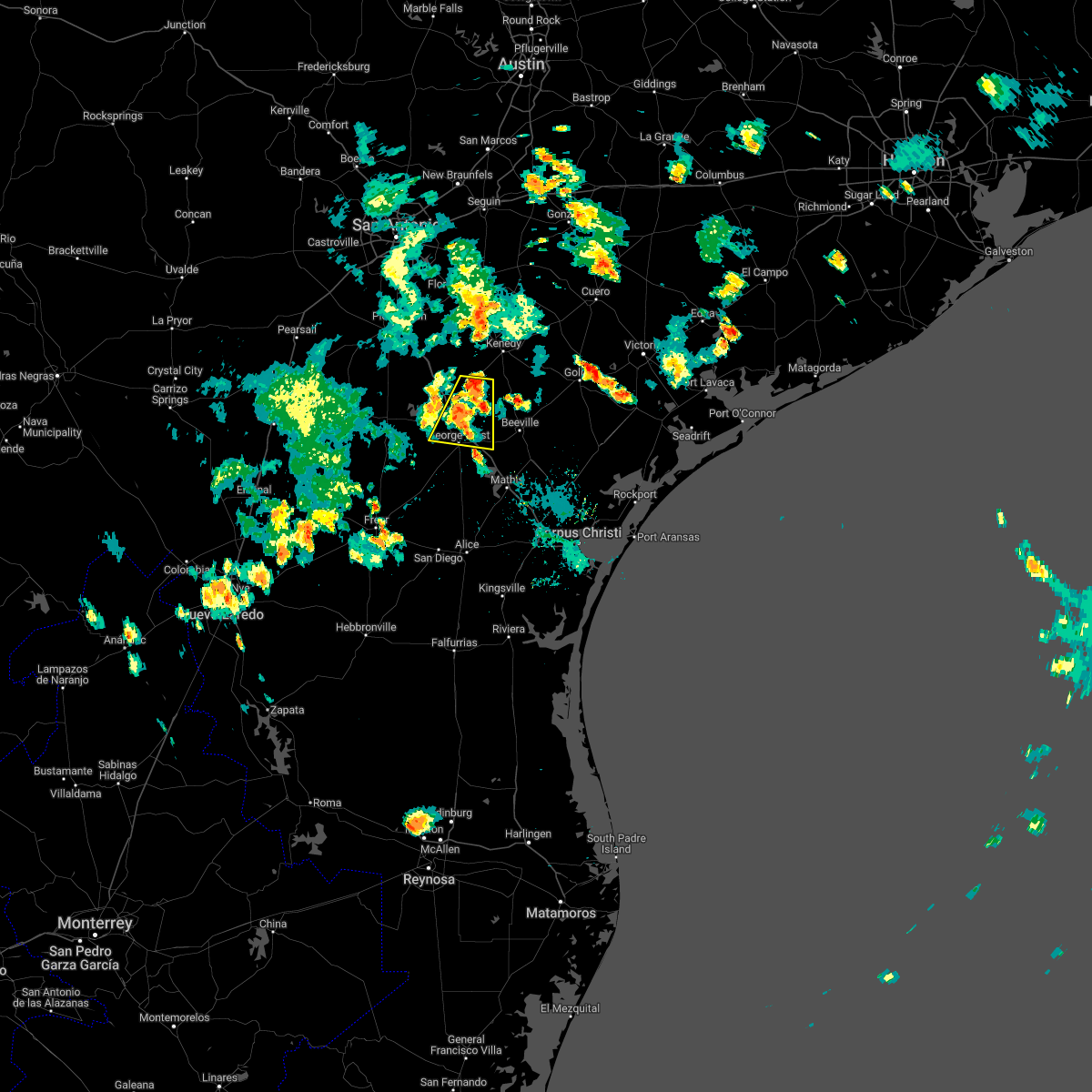 Interactive Hail Maps Hail Map for Three Rivers, TX