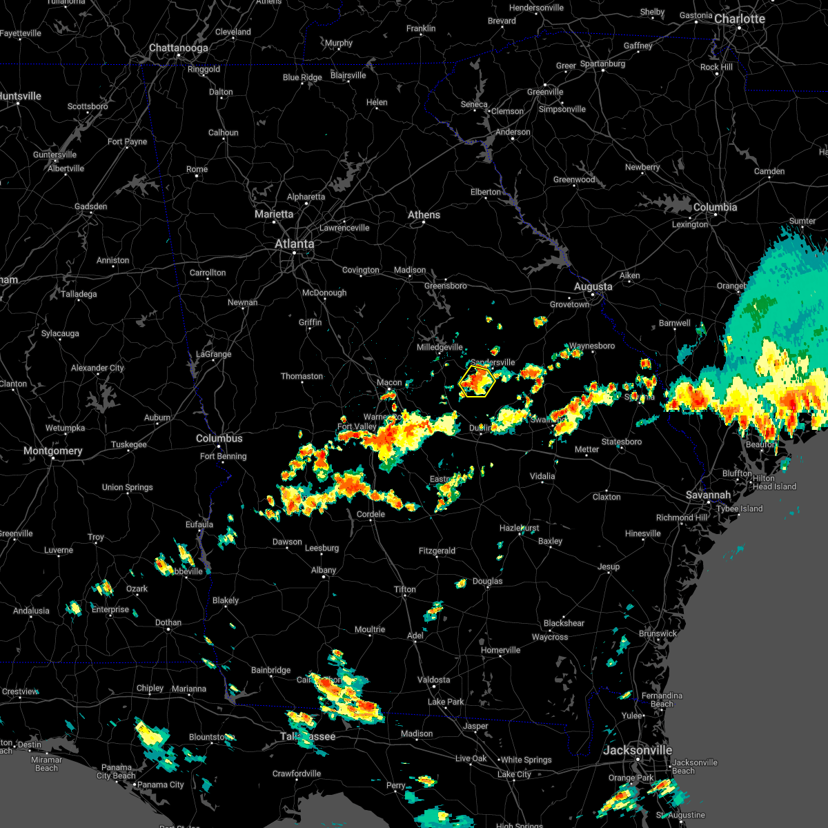 Interactive Hail Maps Hail Map for Tennille, GA