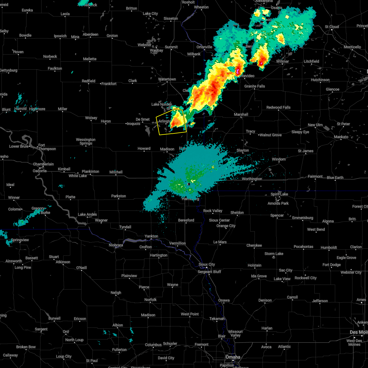 Interactive Hail Maps Hail Map for Arlington, SD
