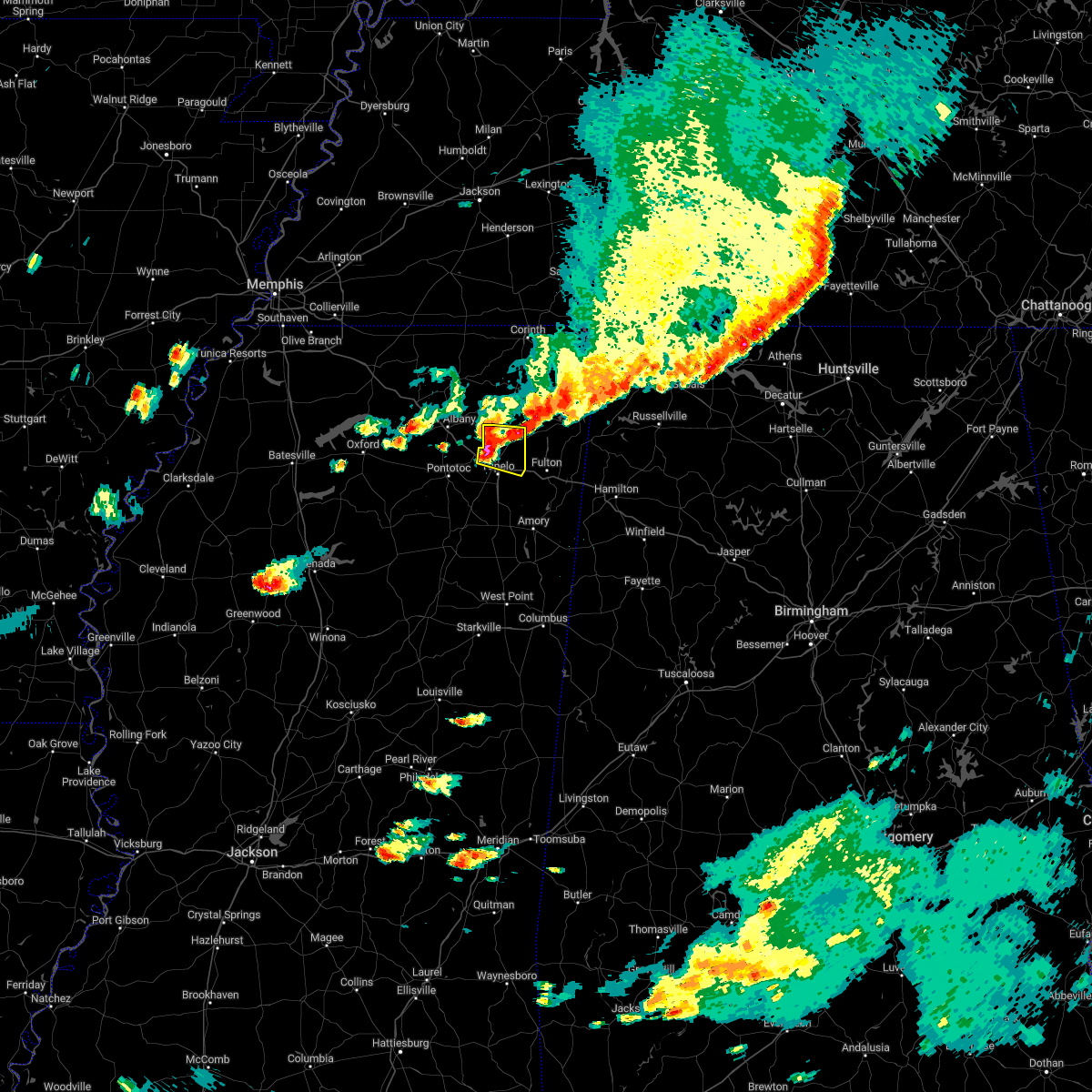 Interactive Hail Maps Hail Map for Saltillo, MS