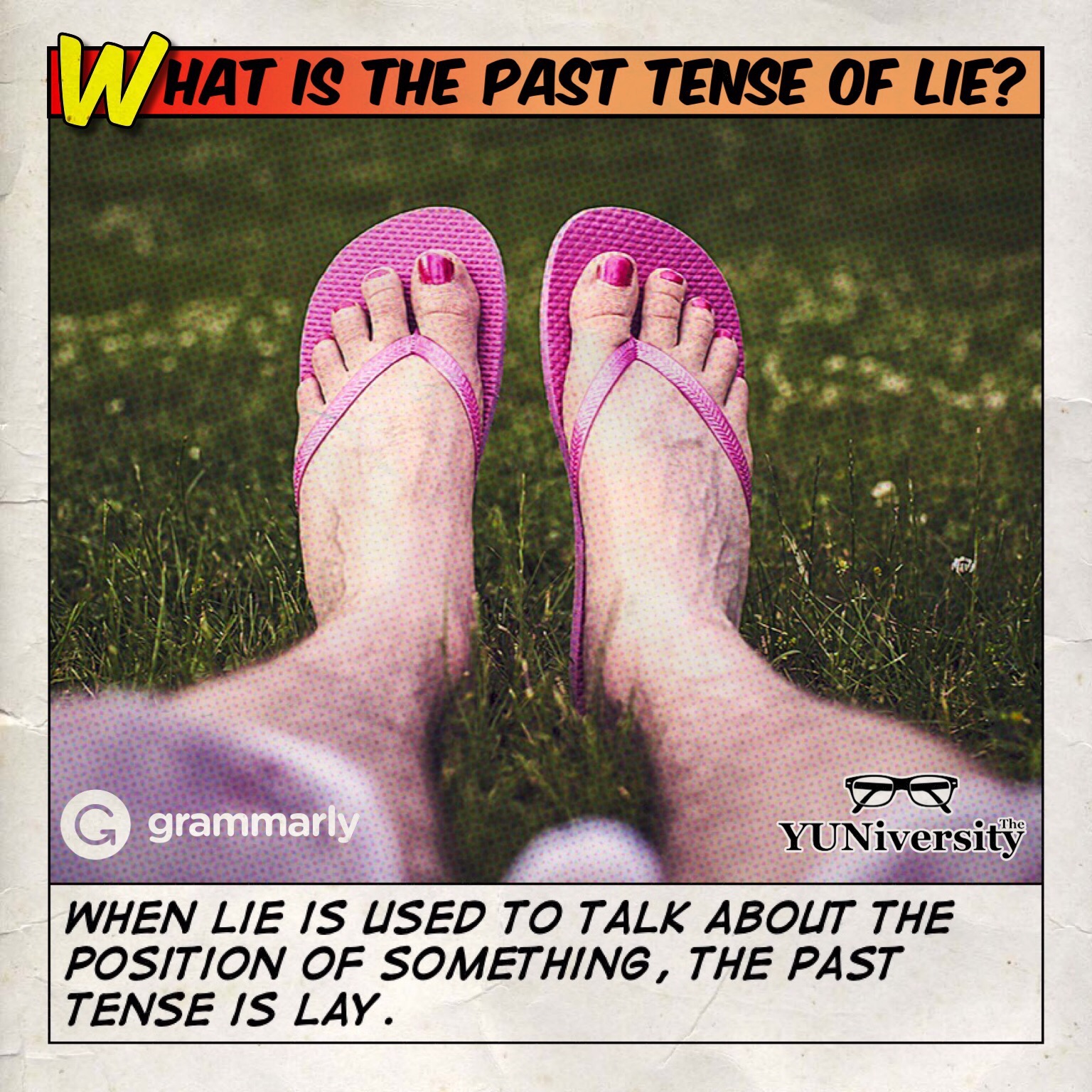 Past tense of lay on bed cruiseTros