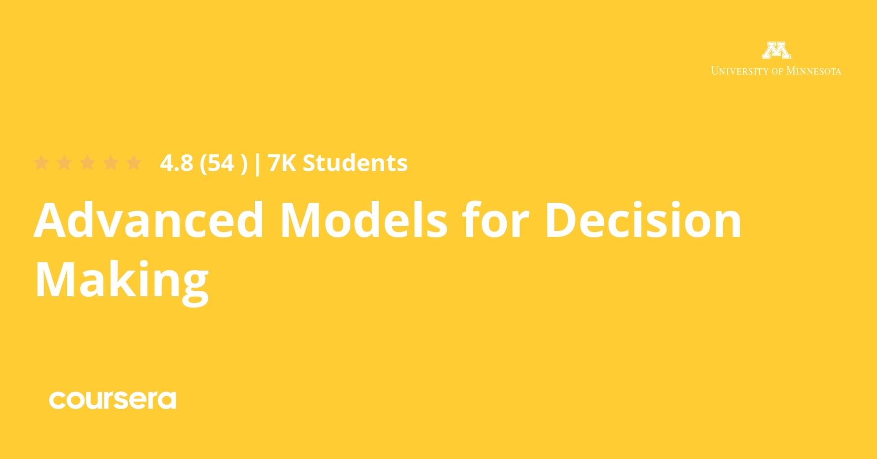 Advanced Models for Decision Making Coursera