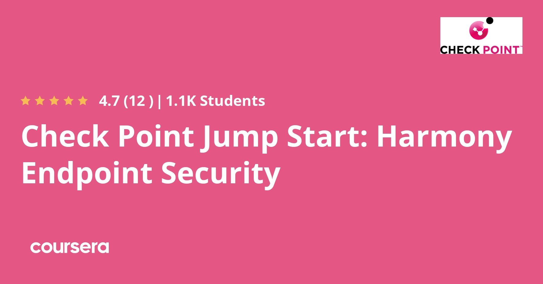 Check Point Jump Start Harmony Endpoint Security Coursera