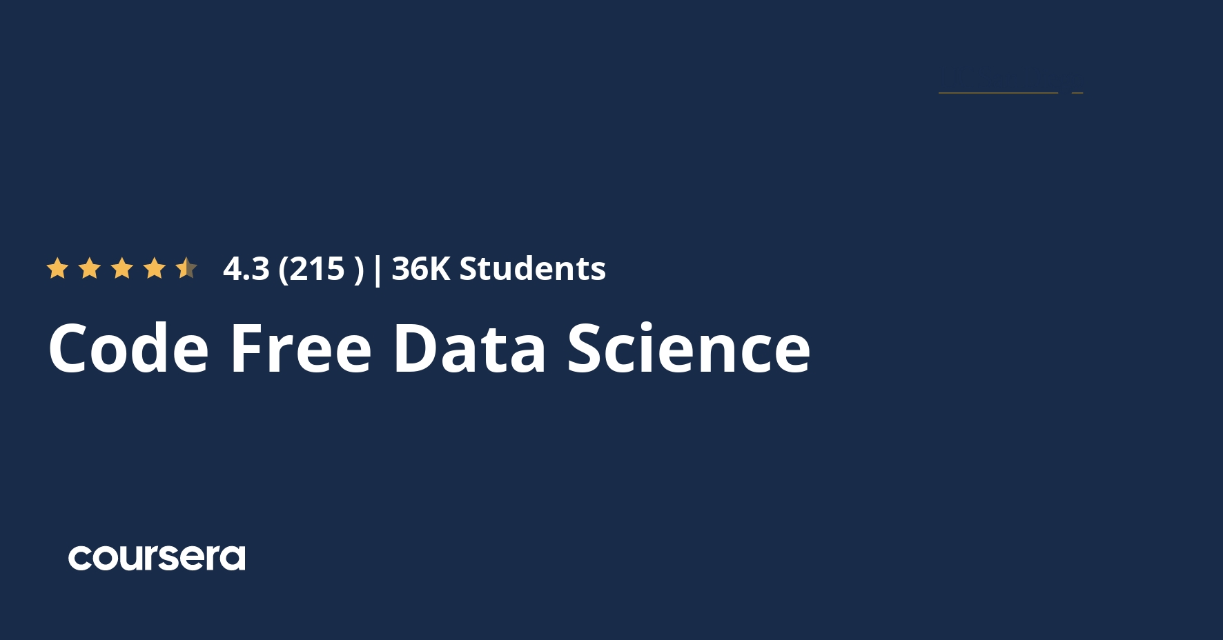Code Free Data Science Coursera Code Free Data Science Coursera