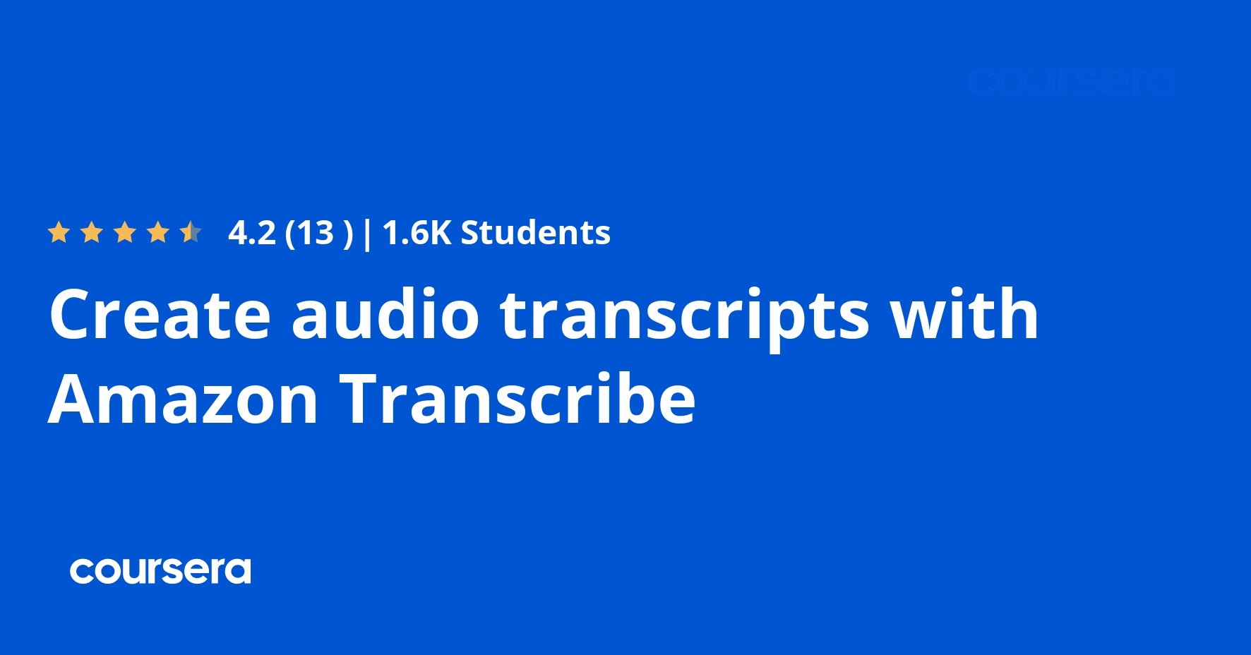 Create audio transcripts with Amazon Transcribe