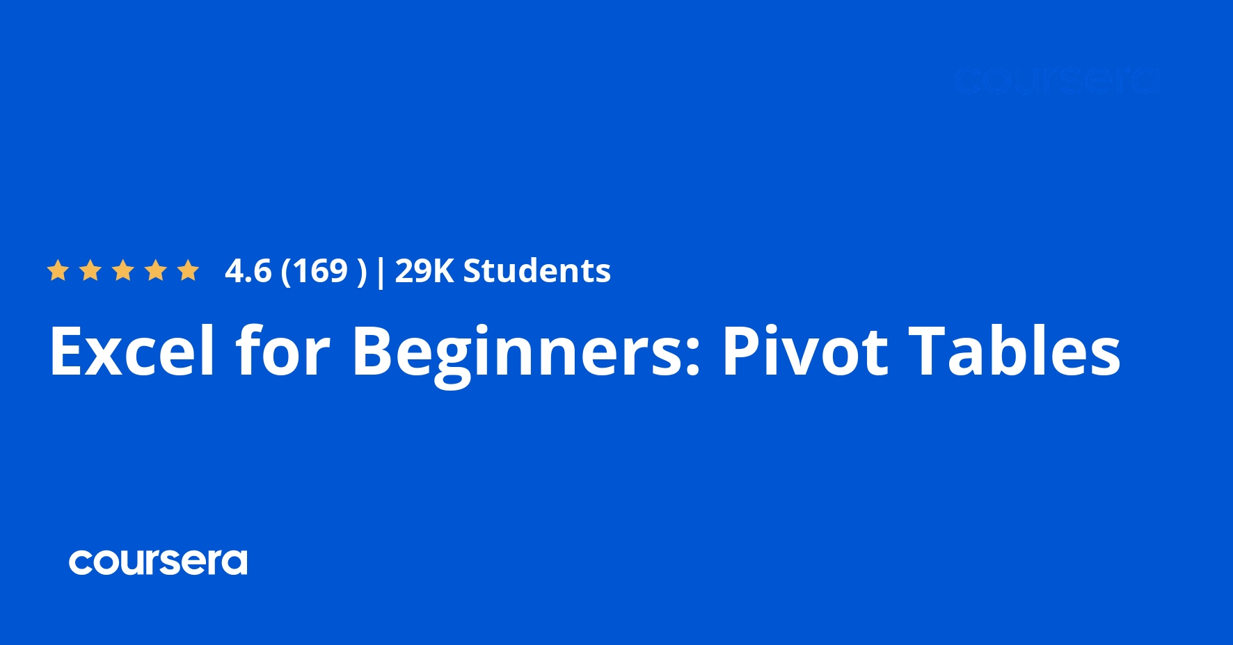 Excel for Beginners Pivot Tables