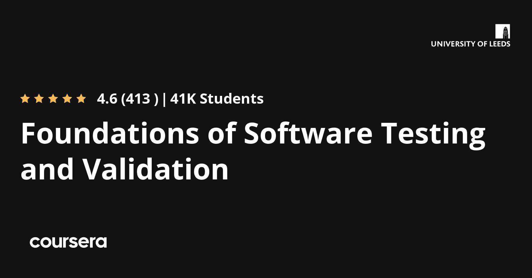 Foundations of Software Testing and Validation Coursera