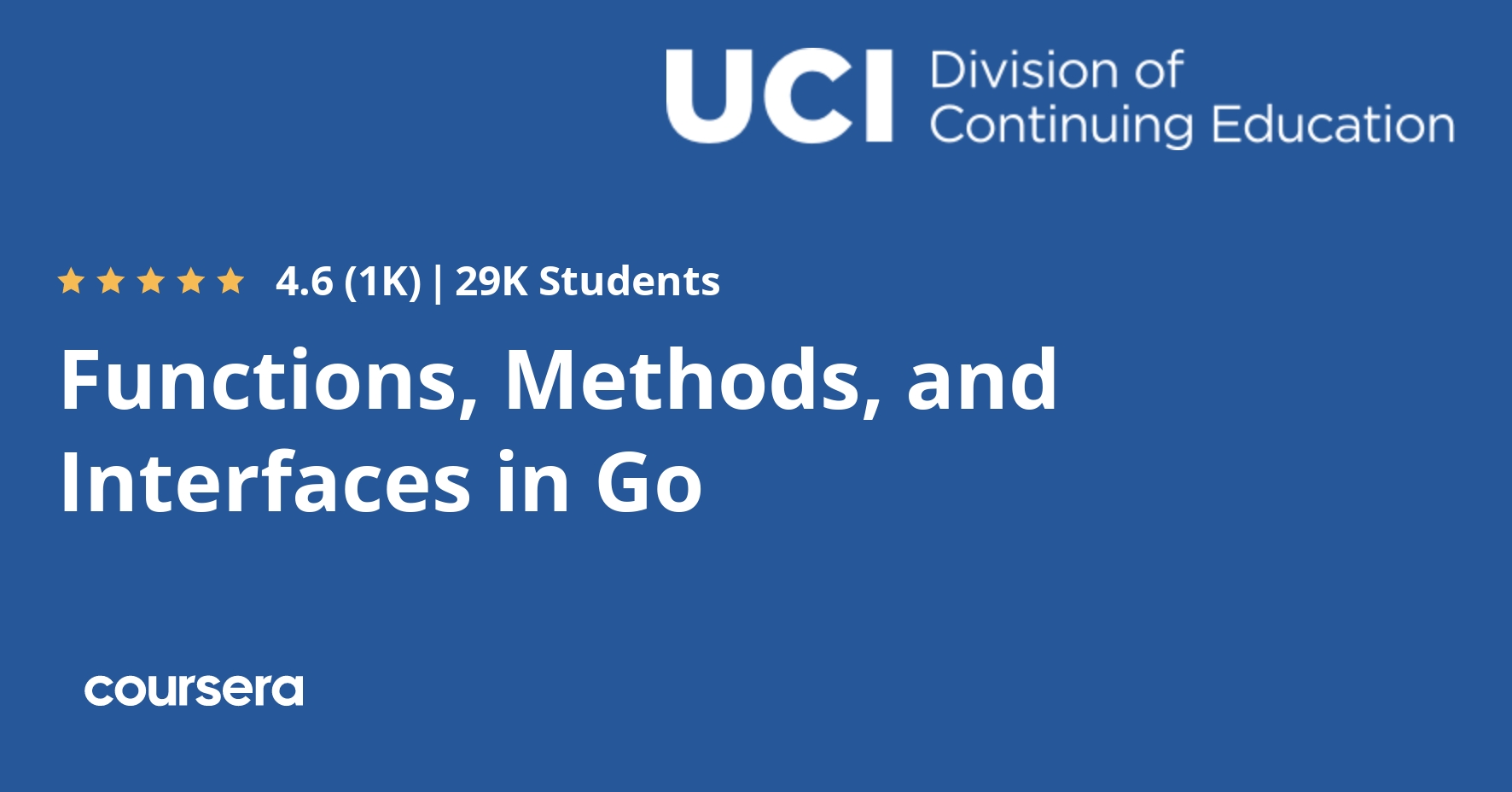Free Online Course Functions, Methods, and Interfaces in Go Coursesity