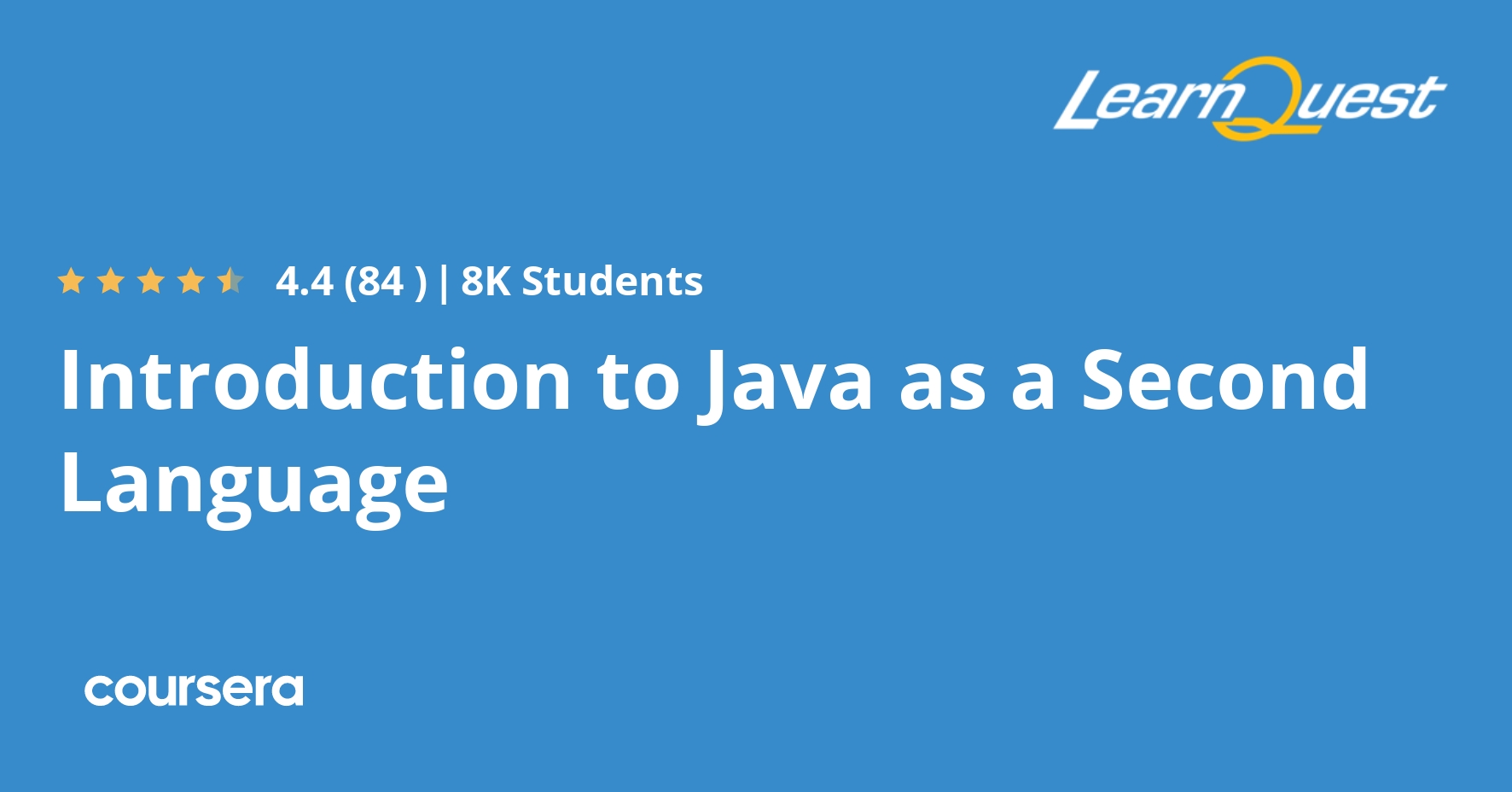 Introduction to Java as a Second Language Coursera