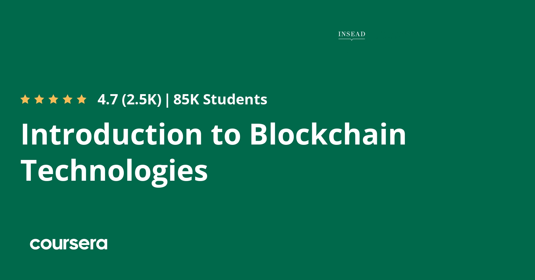 Introduction to Blockchain Technologies Coursera