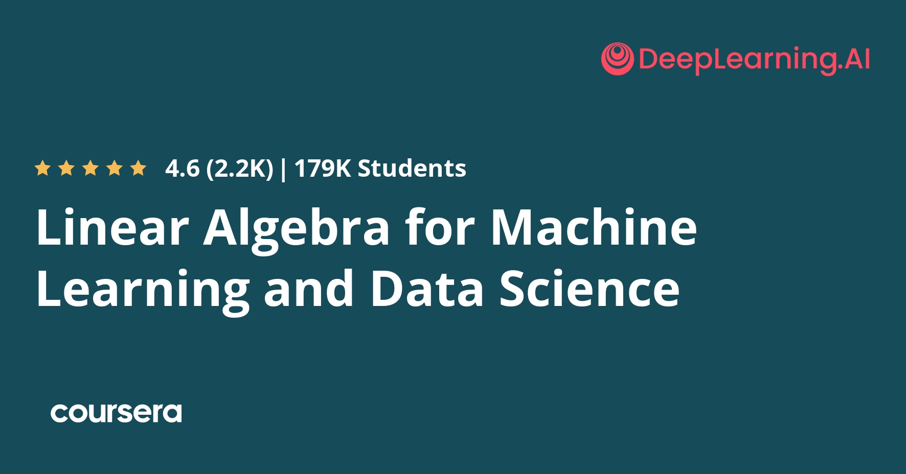 Linear Algebra for Machine Learning and Data Science Coursera
