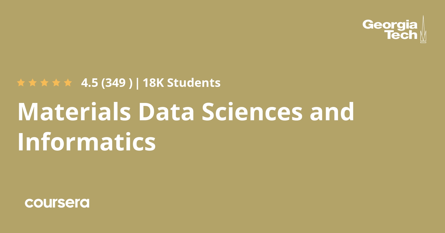 Materials Data Sciences and Informatics Coursera