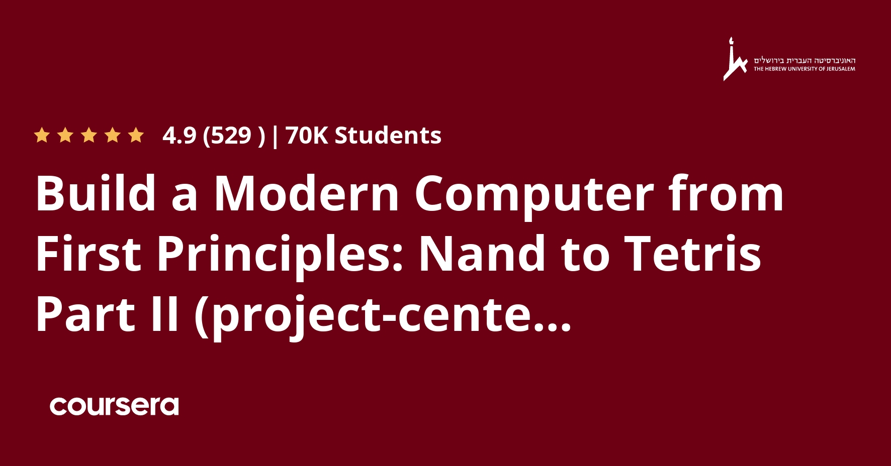 Free Online Course Build a Modern Computer from First Principles