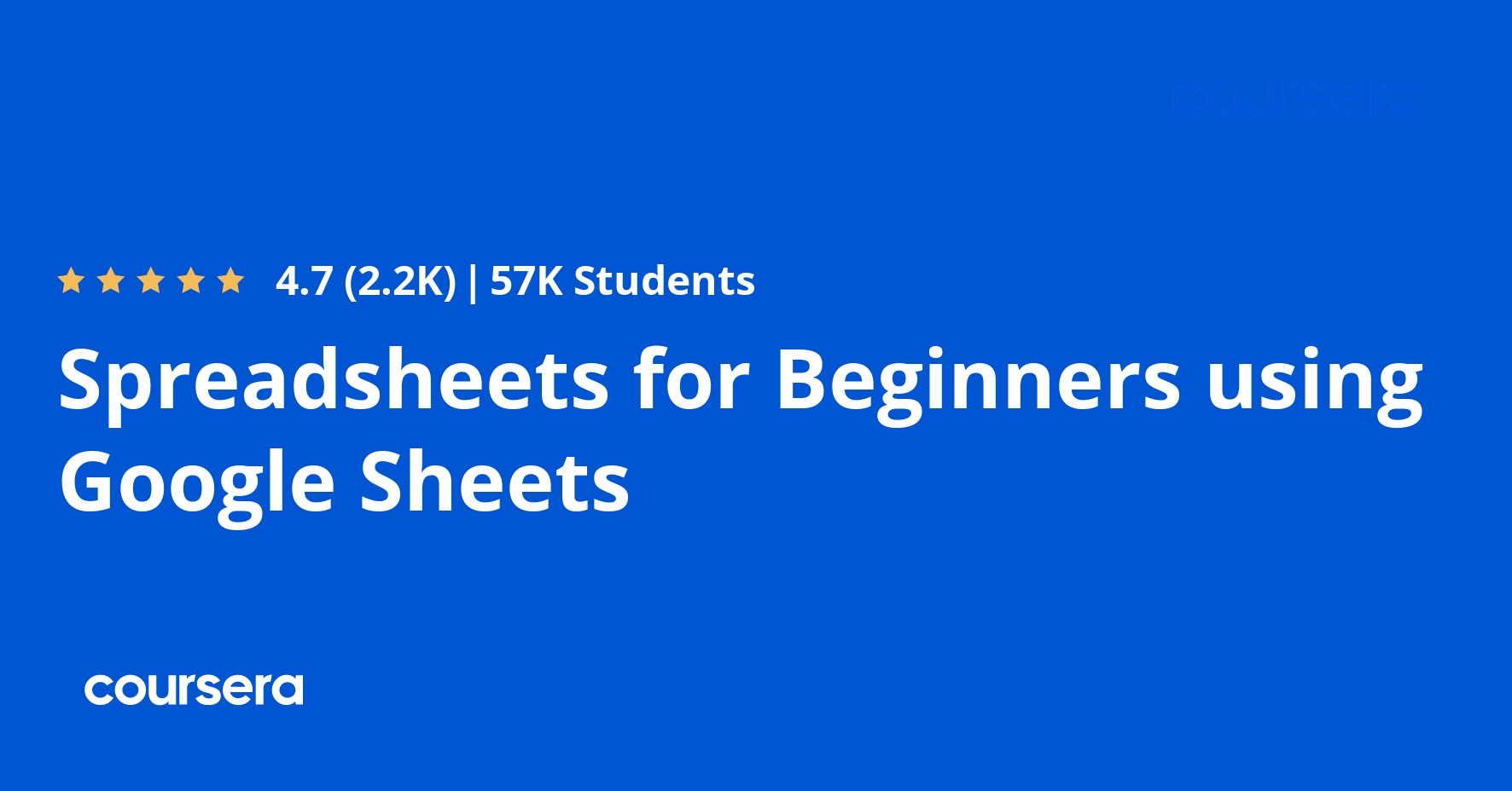 Spreadsheets for Beginners using Google Sheets