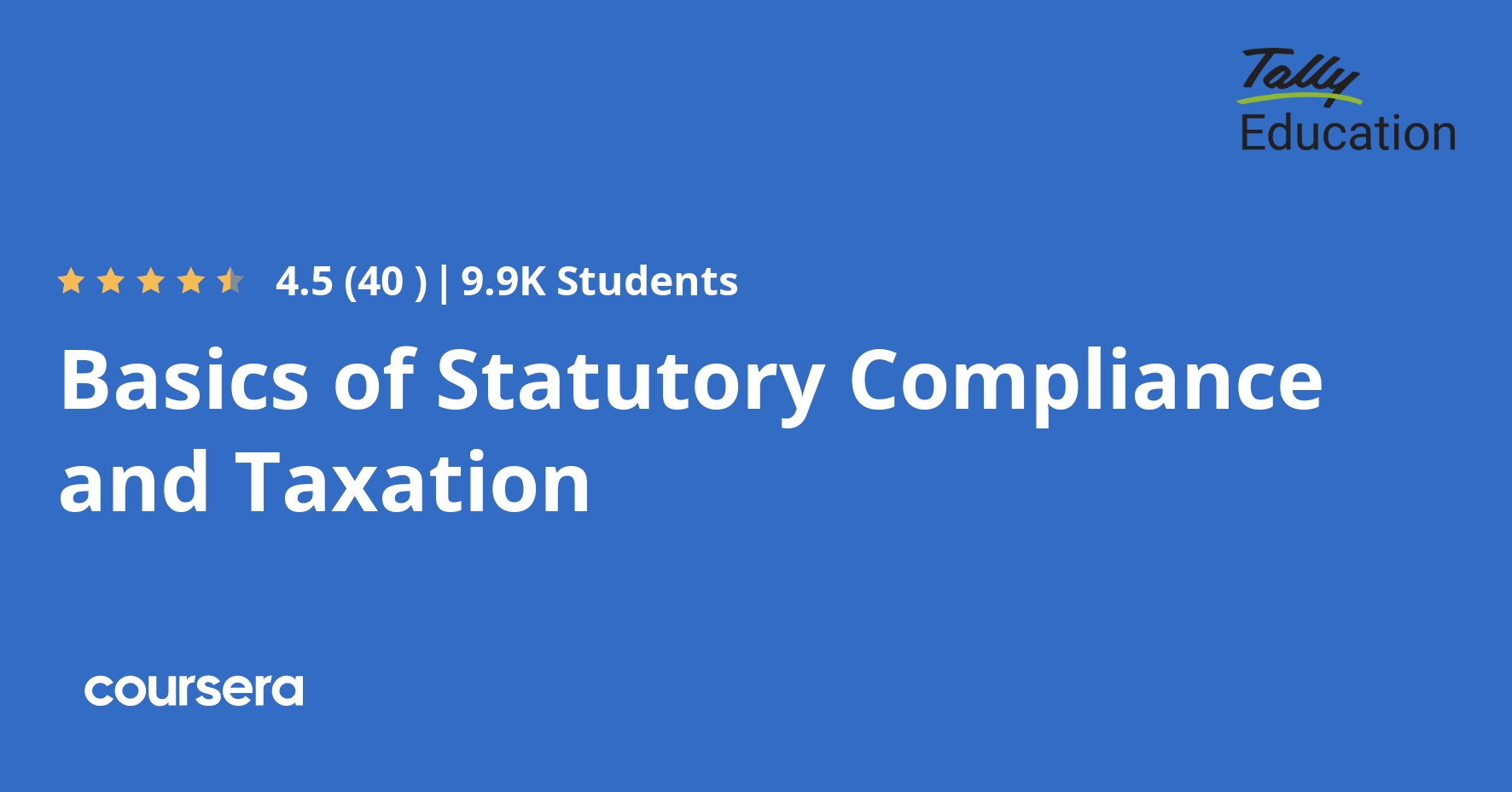 Basics of Statutory Compliance and Taxation Coursera