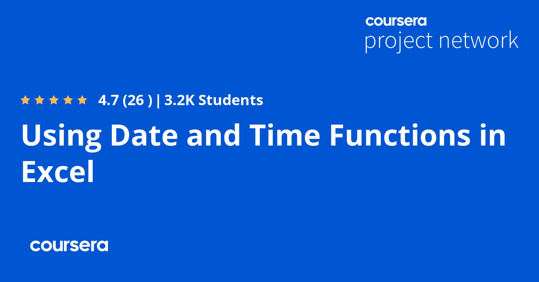 Using Date and Time Functions in Excel