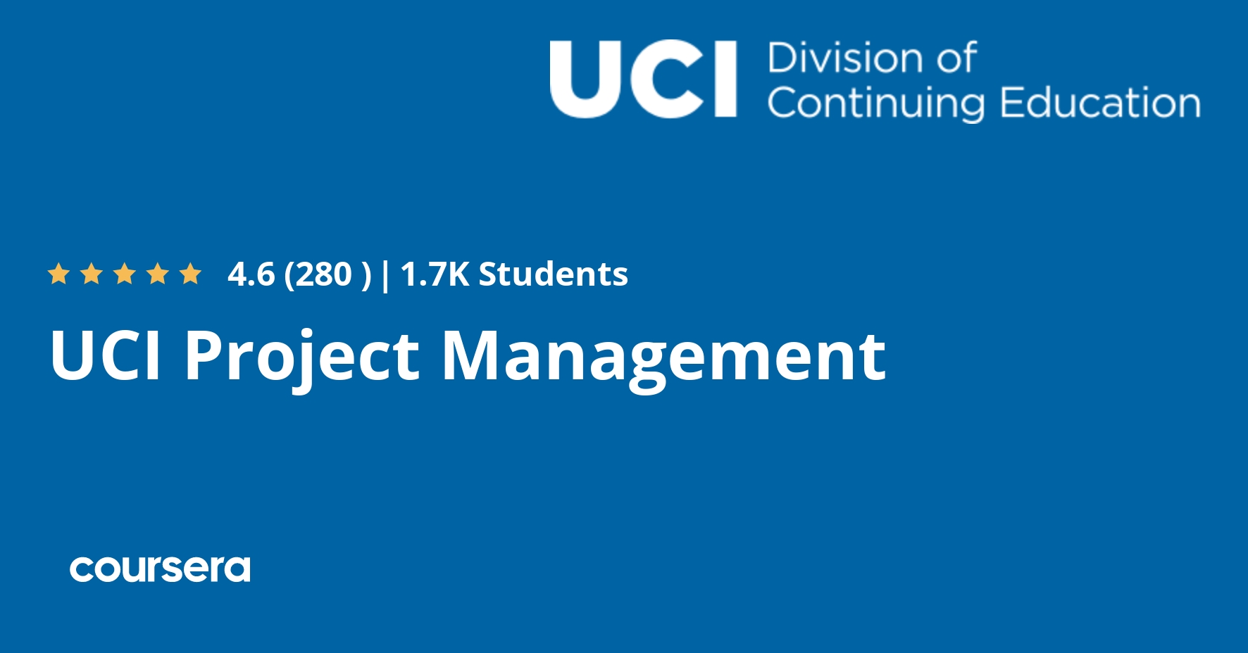 UCI Project Management Professional Certificate Coursera