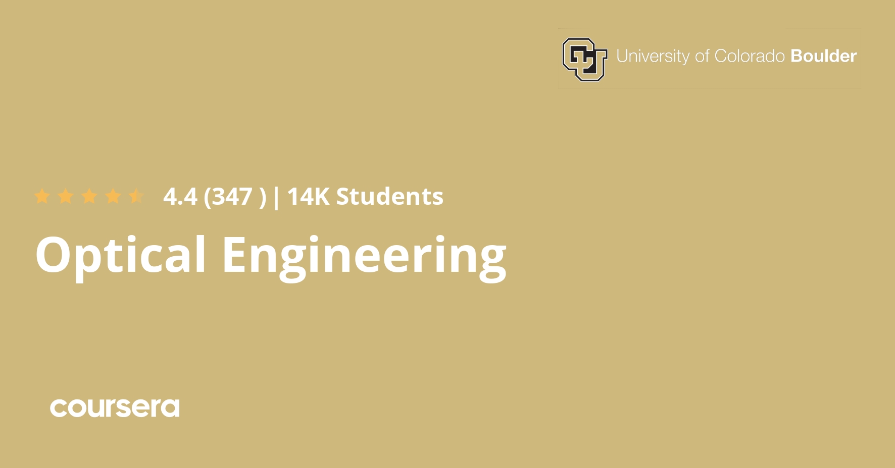 Optical Engineering Specialization [3 courses] (CU Boulder) Coursera