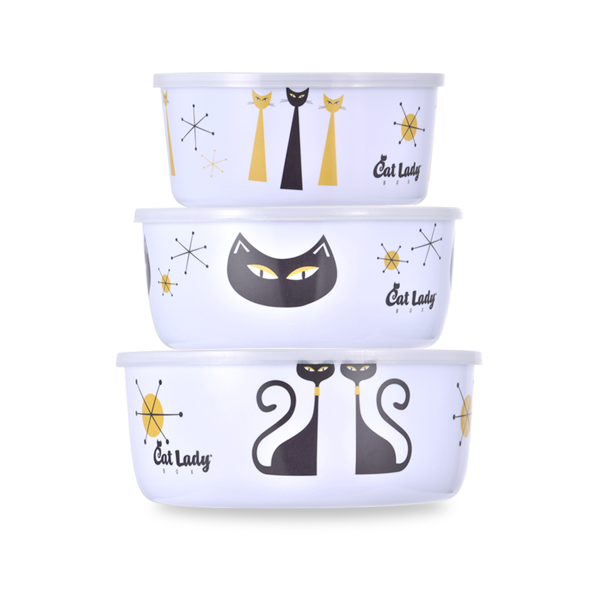 Mod Cats Melamine Bowl Set