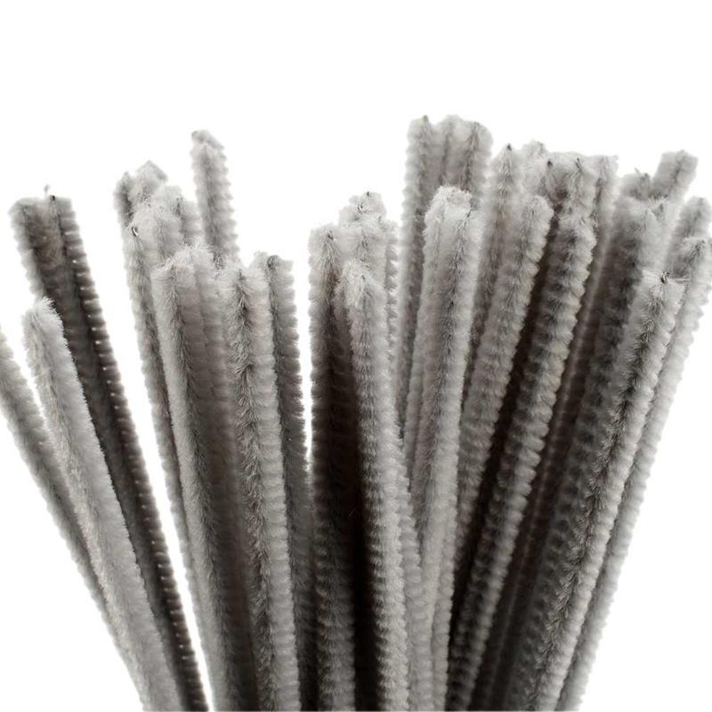 Pipe Cleaners, 6 mm, Grey, 50 pc CC51617 Craftsuprint