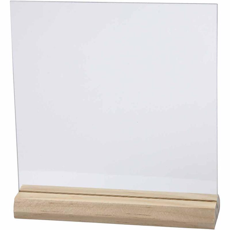 Glass Plate with Holder, 15,5x15,5 cm, 10 Set CC55847 Craftsuprint