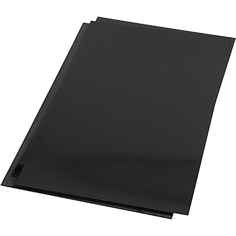 Shrink Plastic Sheets, Sheet 20x30 cm, Matt Black, 10 Sheet CC79098