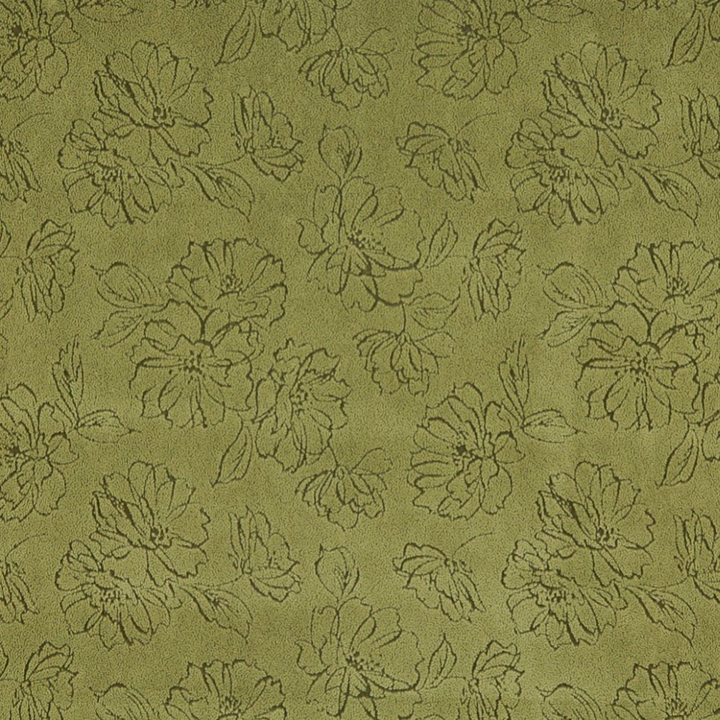 B810 Green Floral Stain Resistant Microfiber Upholstery Fabric By The