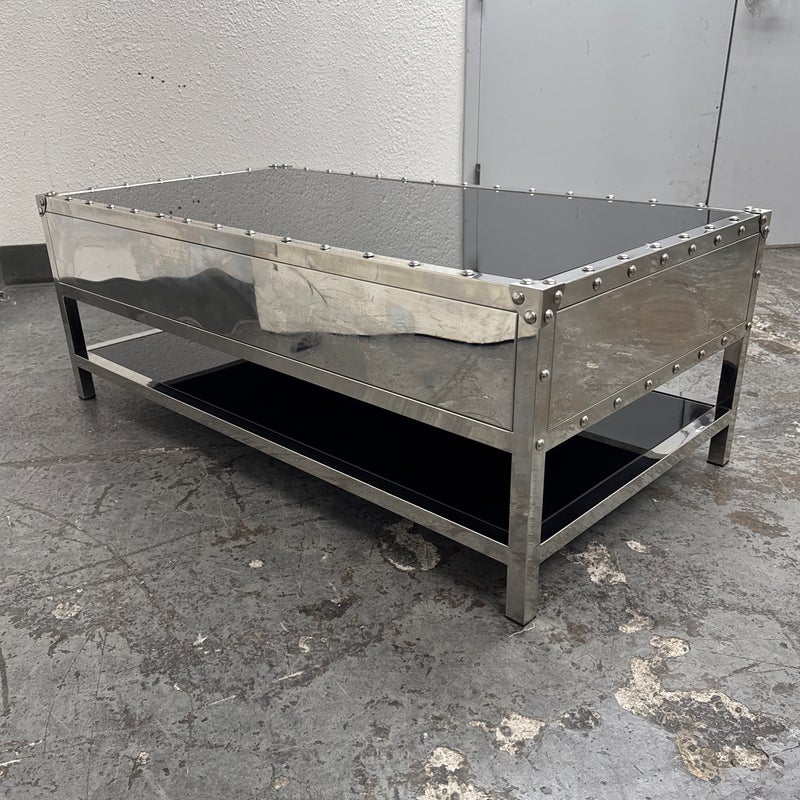 Z Gallerie Flight Mirrored Trunk Style Coffee Table. Original Price