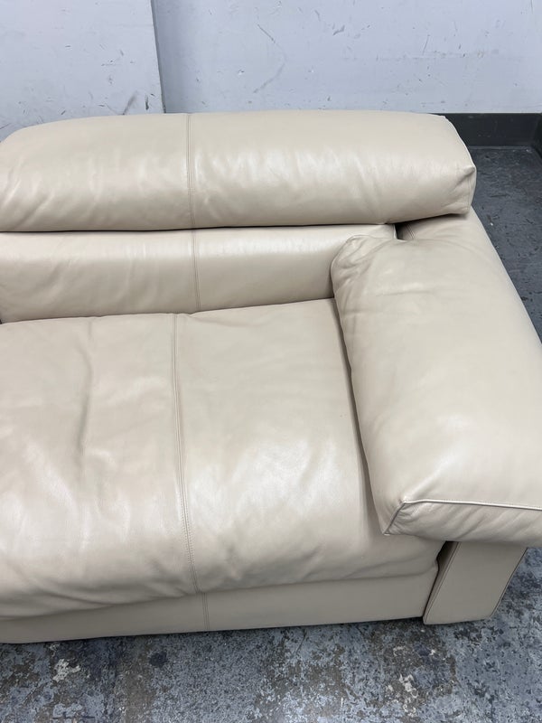 Vintage Tobia Scarpa for B & B Italia Erasmo Taupe Leather Sofa