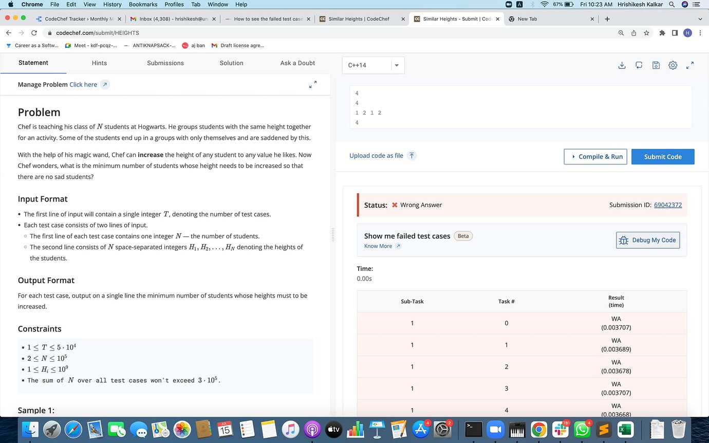 How to see the failed test cases?? help CodeChef Discuss