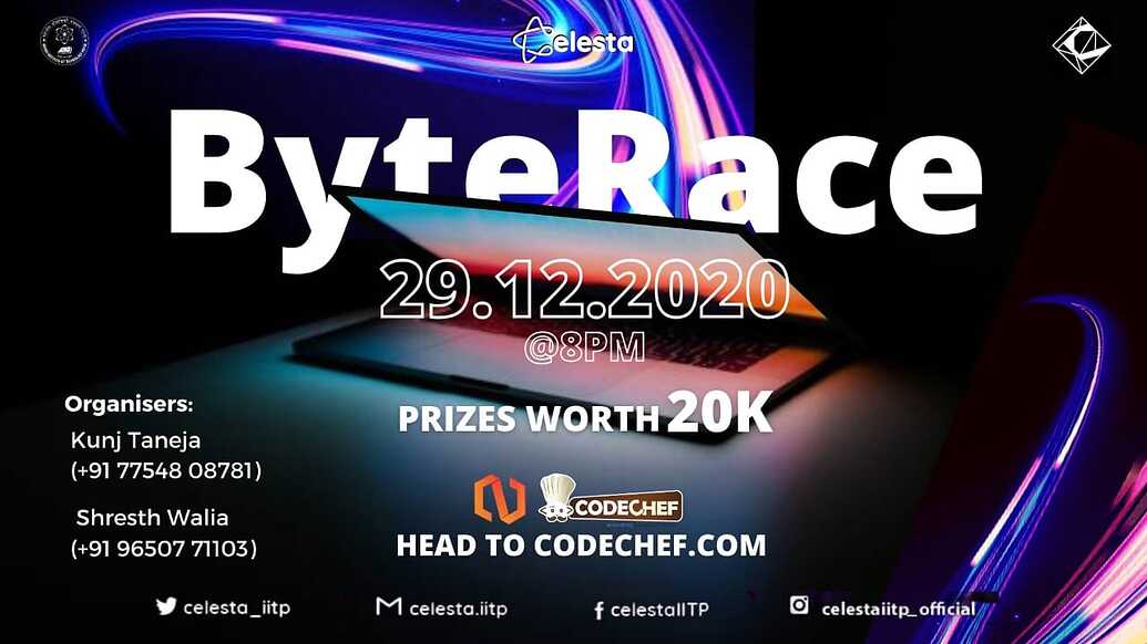 Invitation to Byterace 2k20 on CodeChef [Rated for Div2