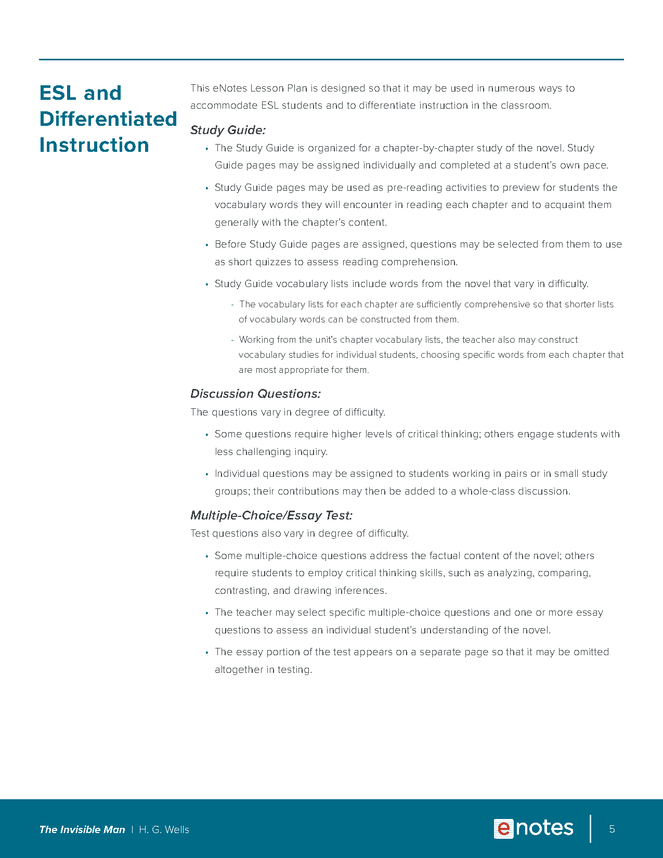 The Invisible Man A Grotesque Romance eNotes lesson... Language