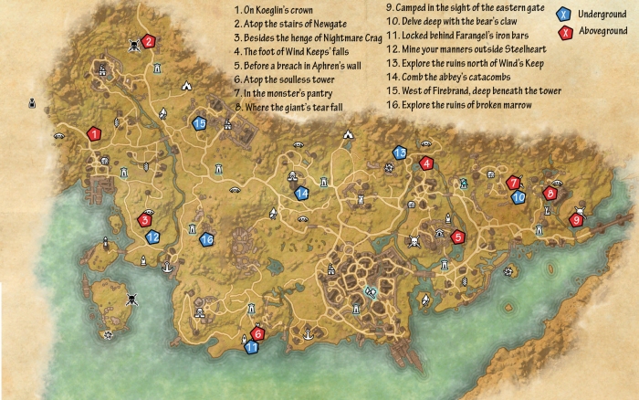 Stormhaven Treasure Map 4 Eso Stormhaven Skyshards Guide - Mmo Guides, Walkthroughs And News