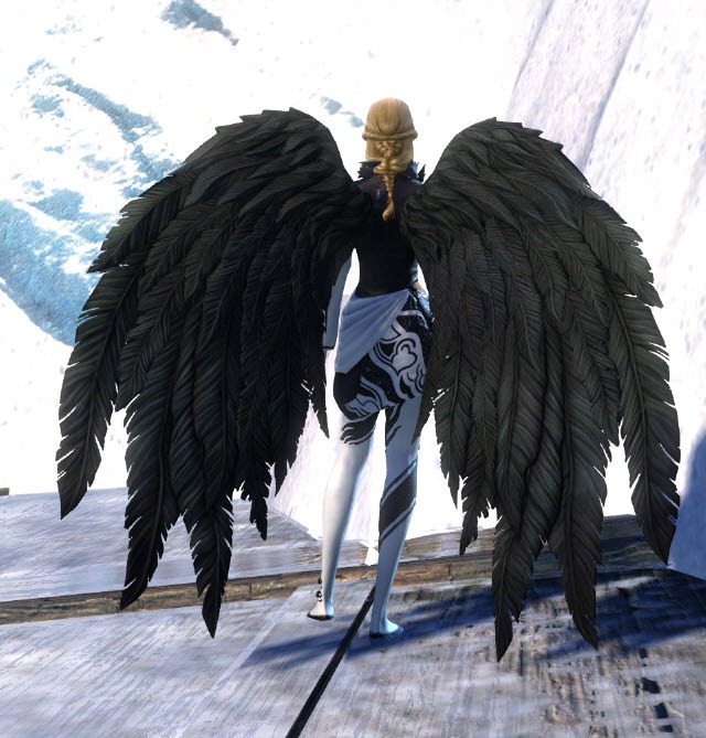 GW2 Gemstore UpdateBlack Feathered Wings and Martial Finisher Dulfy