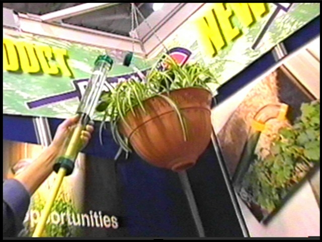 A gadget for watering hanging plants