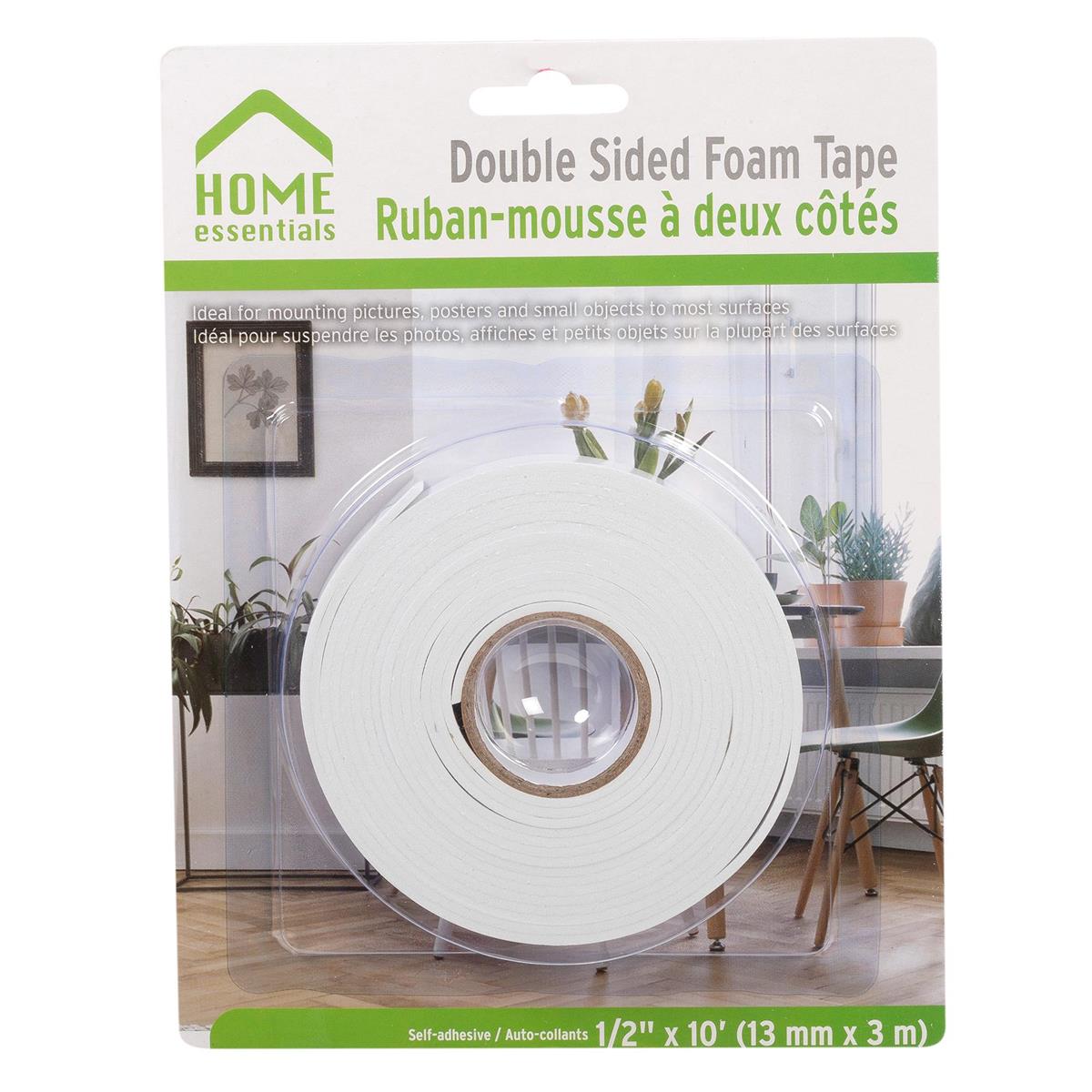 H.E,.Doublesided Foam Tape, Blister Card,1/2" x 120' (83383)