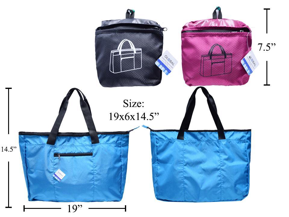 Global, Foldable Travel Tote Bag, 3 col, h/t, 48x15.5x37cm