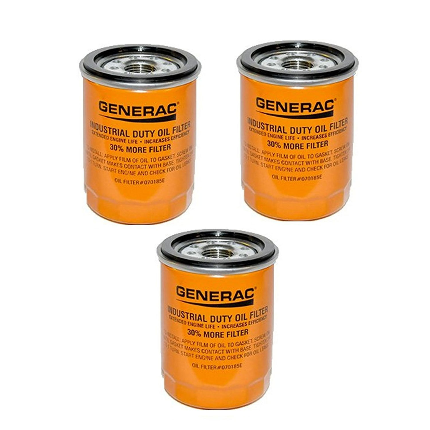 Genuine OEM Generac 3 PK OIL FILTER 90 W/LOGO ORNG Part Number